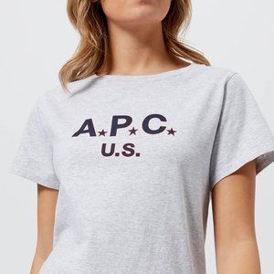 A.P.C. Women's U.S. Flag T-Shirt - Grey-xs